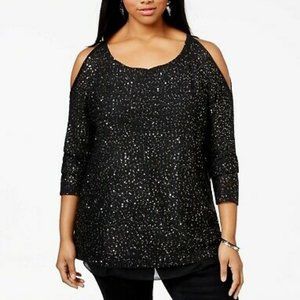 🆕️ Jessica Simpson Abbey Sequin Cold Shoulder